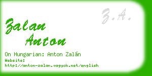 zalan anton business card